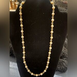 Elegant Gold and Silver Beaded Necklace